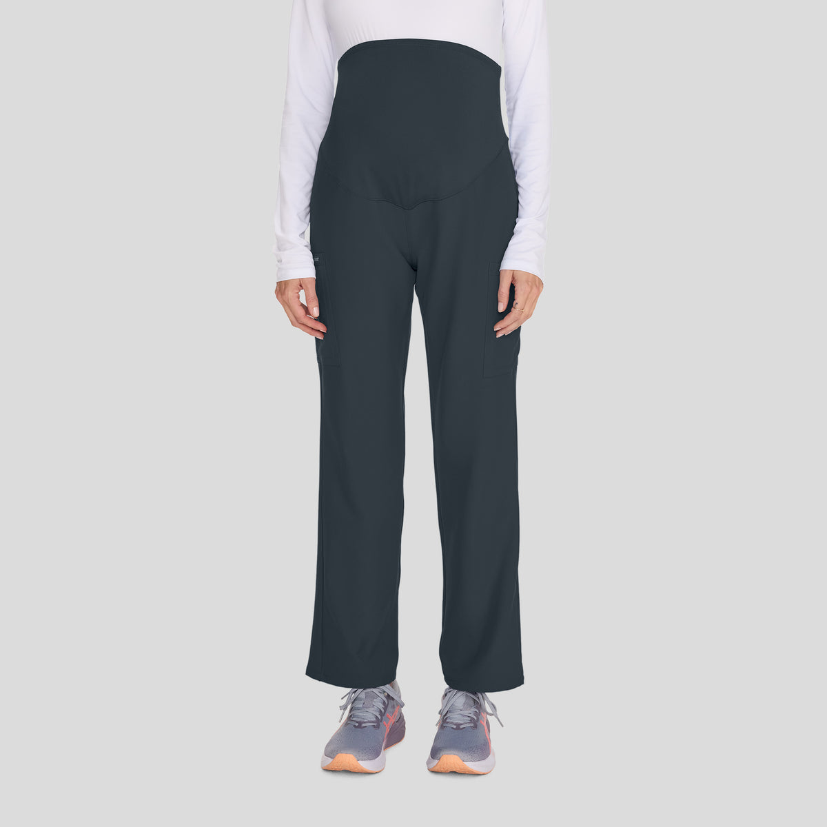 Maternity 3-Pocket Straight Leg Scrub Pant | Pewter