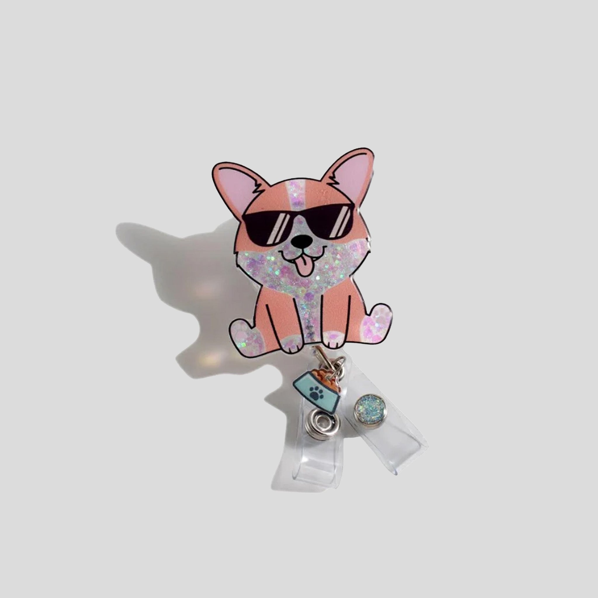 Glitterific Corgi Badge Holder