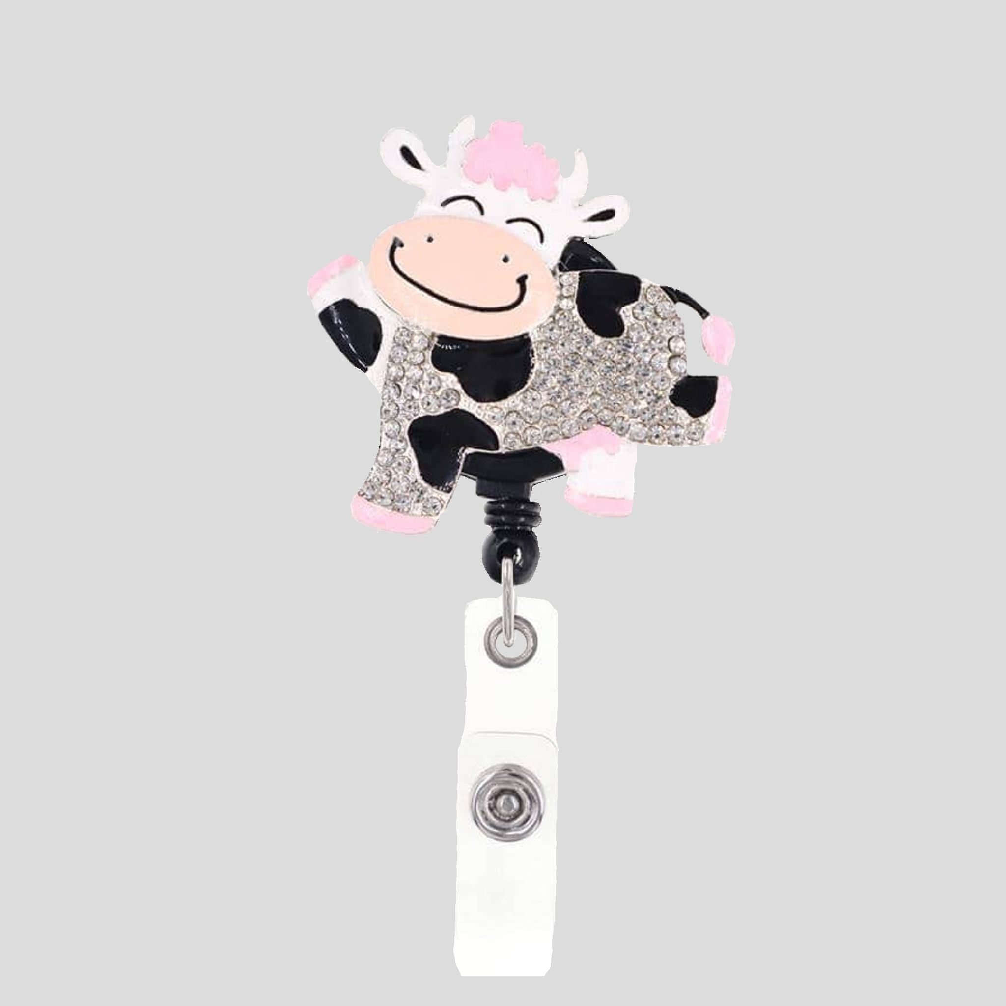 Cow Sparkle and Shine Rhinestone Badge Holder
