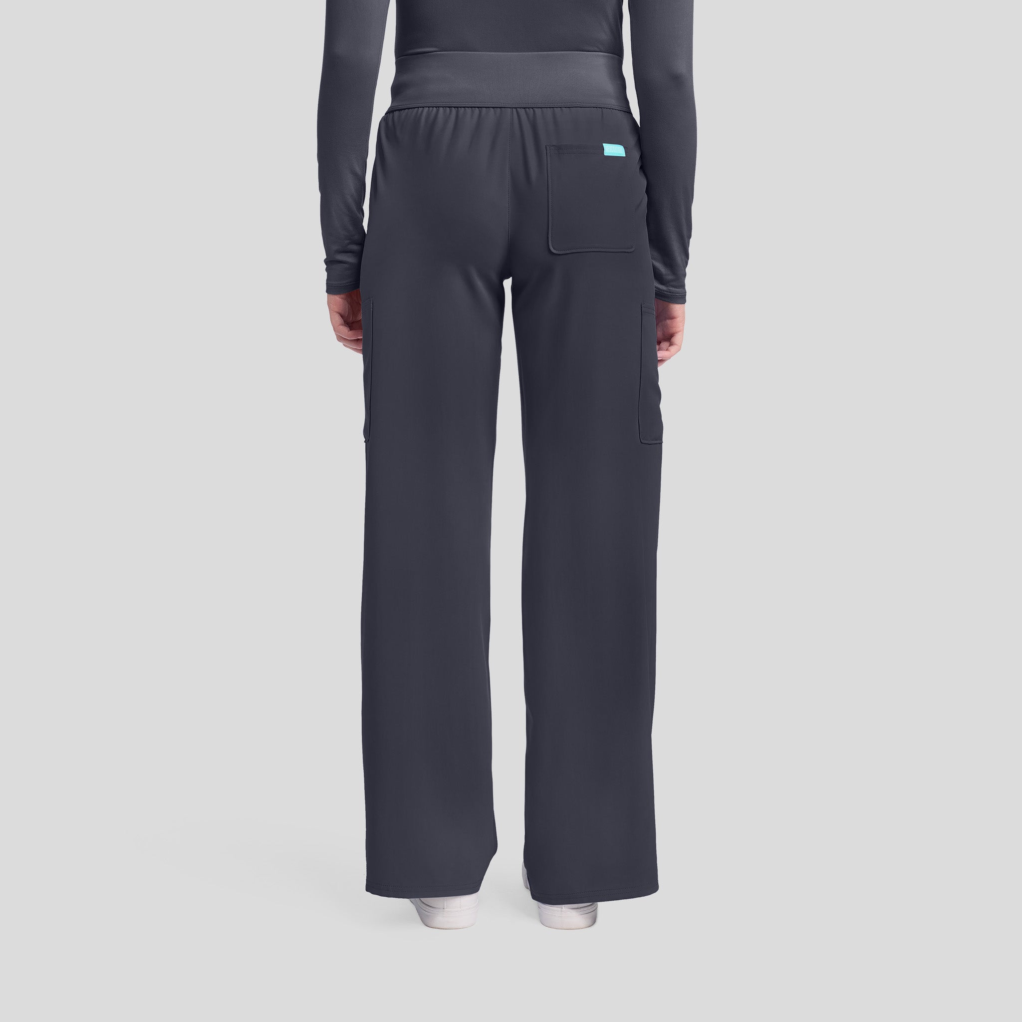 5-Pocket Ruched Wide Leg Scrub Pant | Pewter