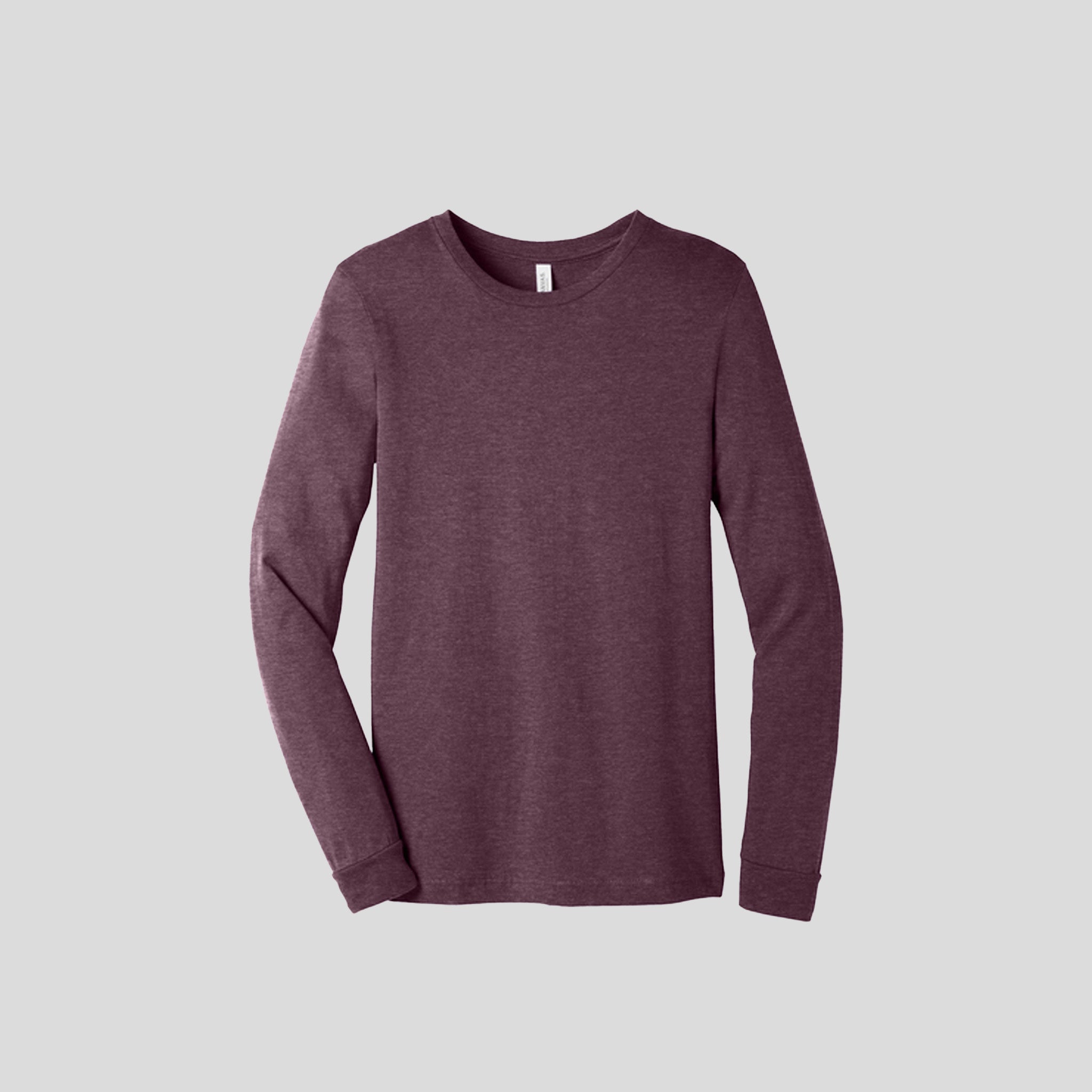 Unisex Heather CVC Long Sleeve Tee | Heather Maroon