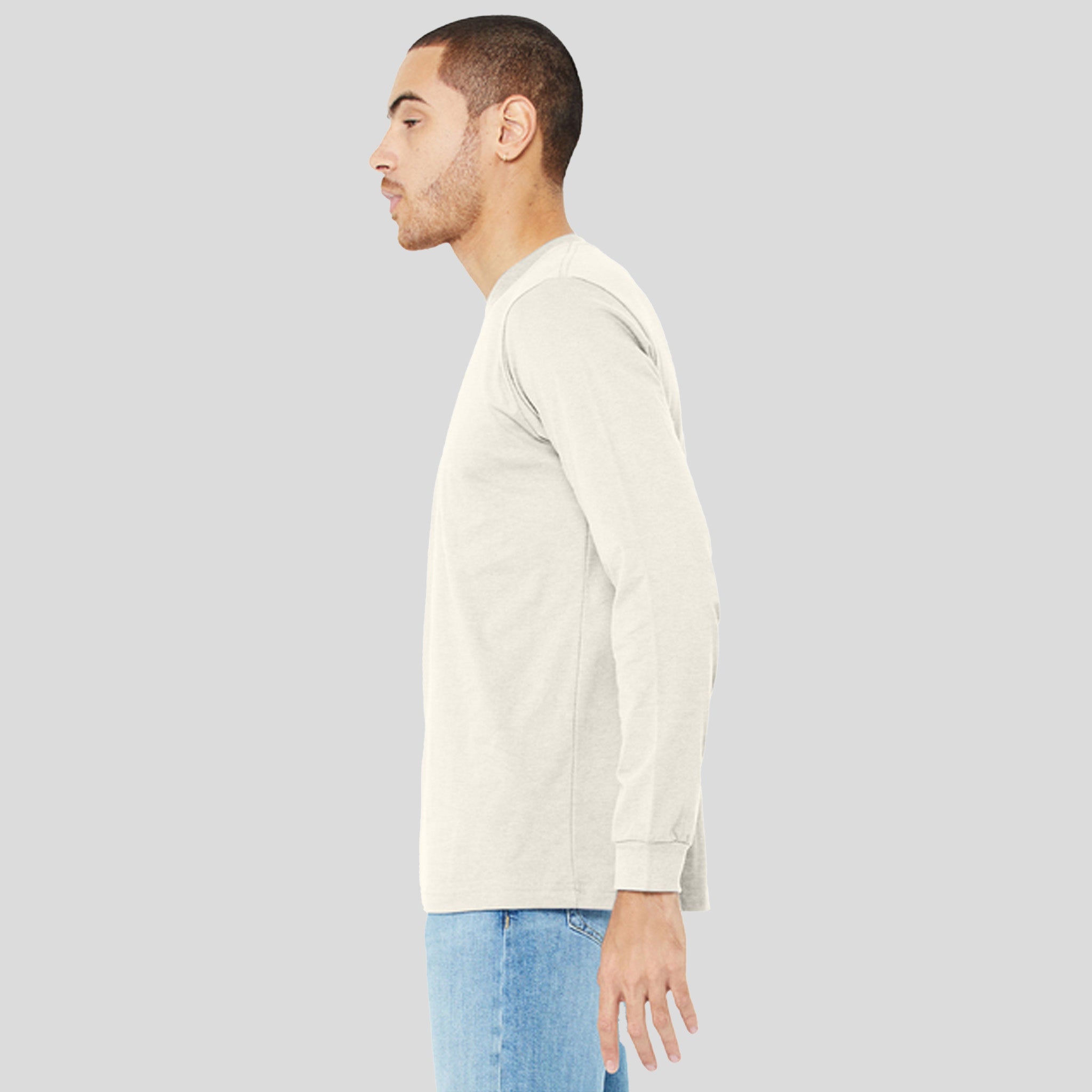 Unisex Heather CVC Long Sleeve Tee | Heather Natural