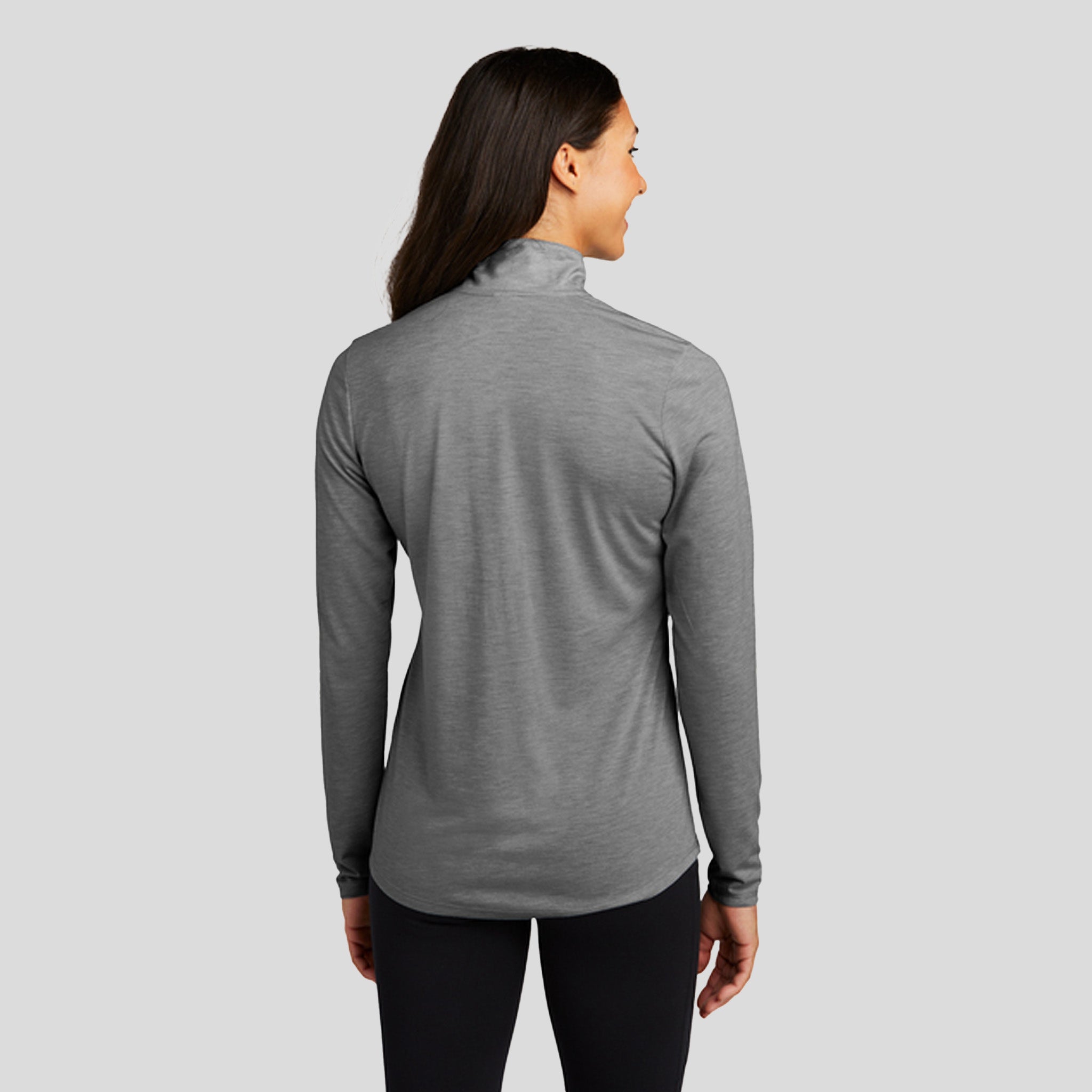 Women's PosiCharge ยฎ Tri-Blend Wicking 1/4-Zip Pullover | Dark Grey Heather