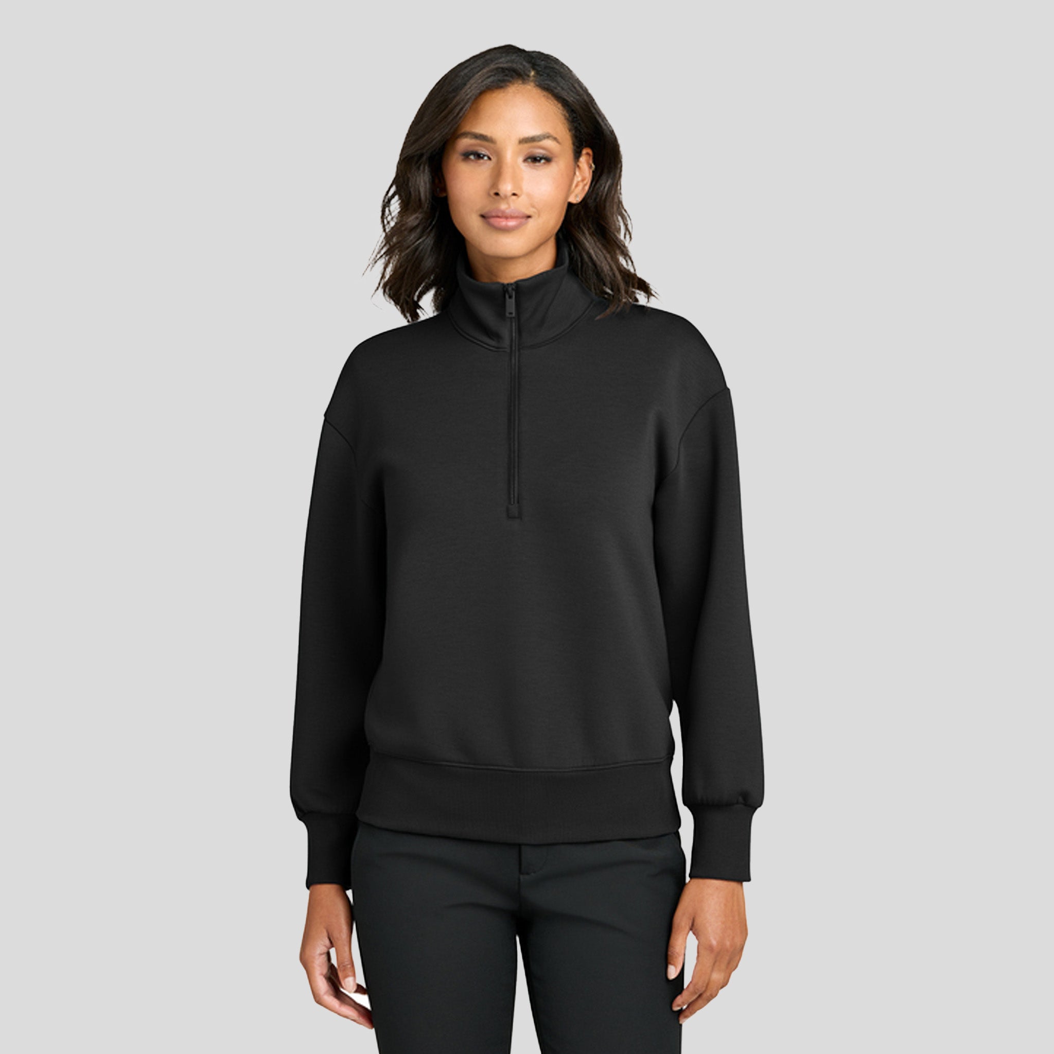 Womenβs Soft Spacer 1/4-Zip | Deep Black