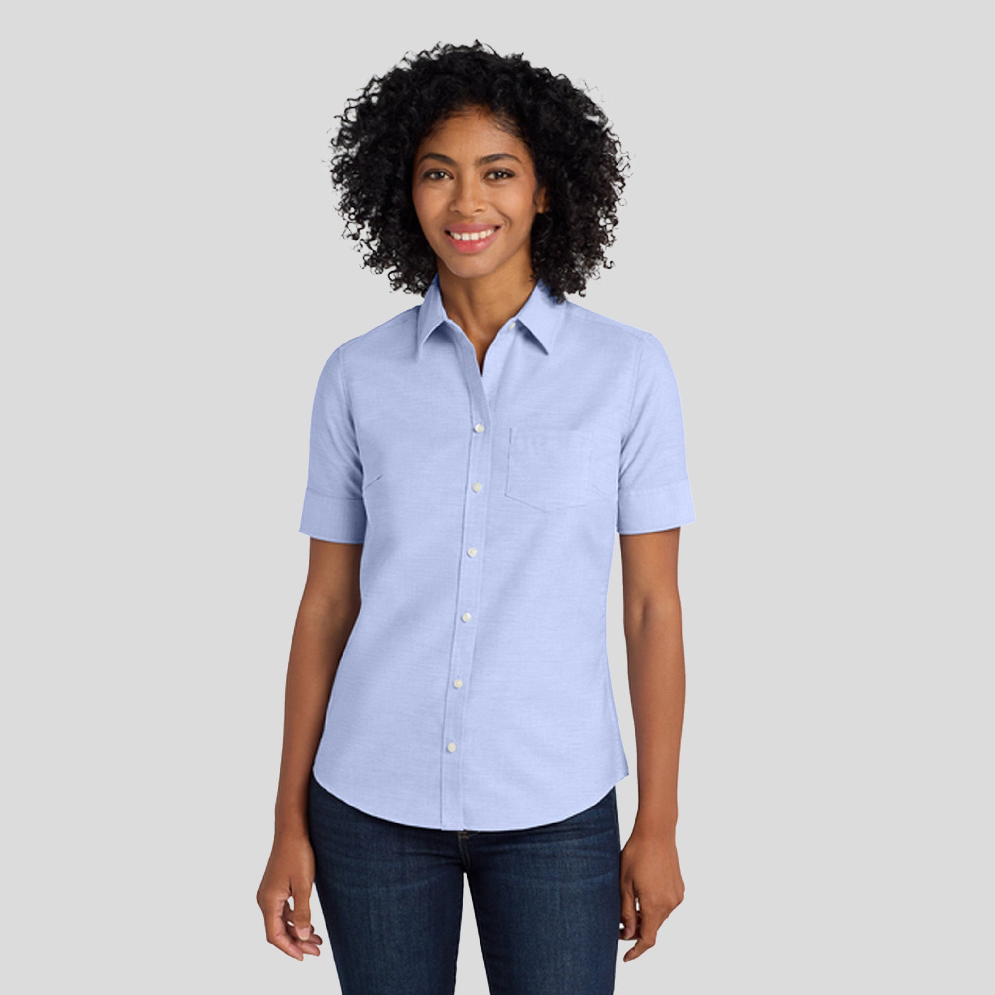 Women's Short Sleeve SuperProโข Oxford Shirt | Oxford Blue