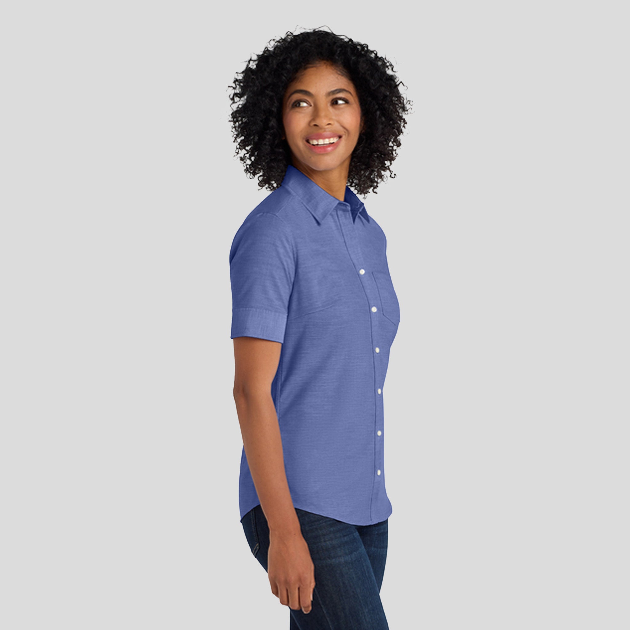 Women's Short Sleeve SuperProโข Oxford Shirt | Navy