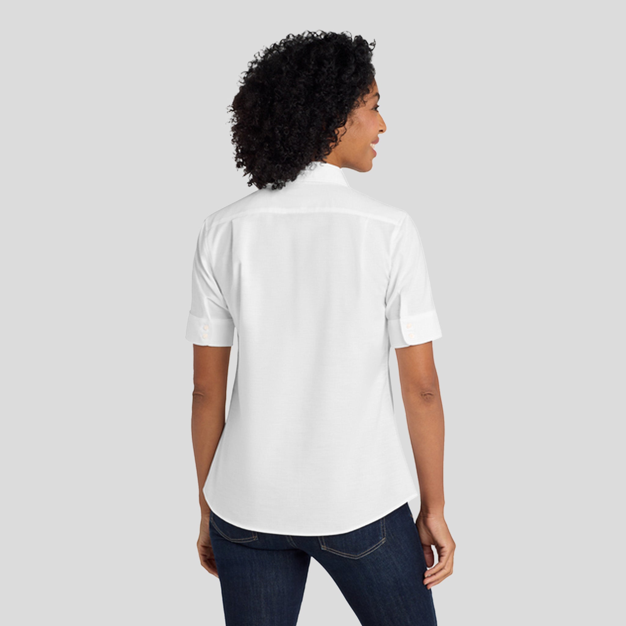 Women's Short Sleeve SuperProโข Oxford Shirt | White