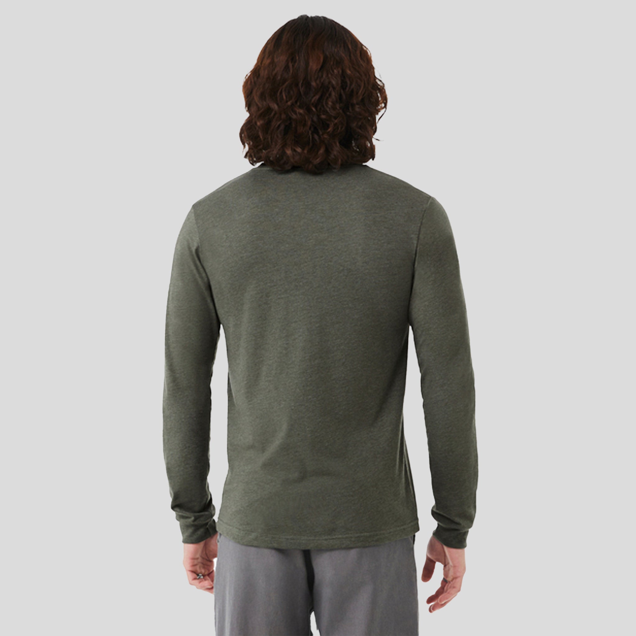 Unisex Heather CVC Long Sleeve Tee | Heather Military Green