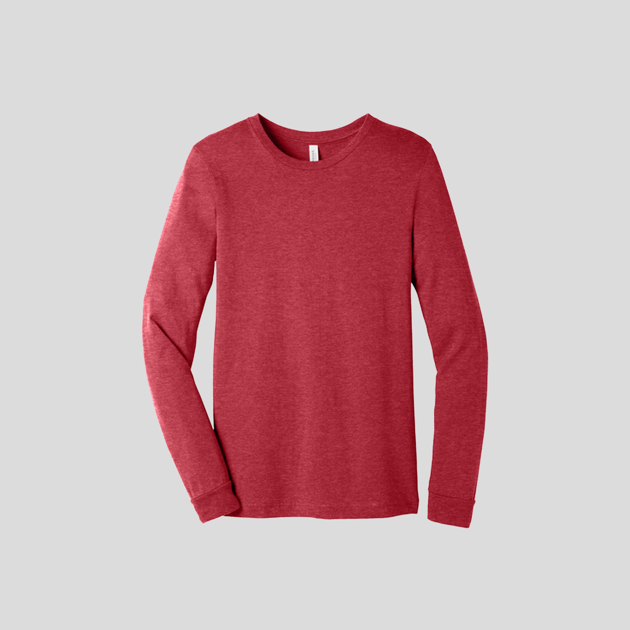 Unisex Heather CVC Long Sleeve Tee | Heather Red