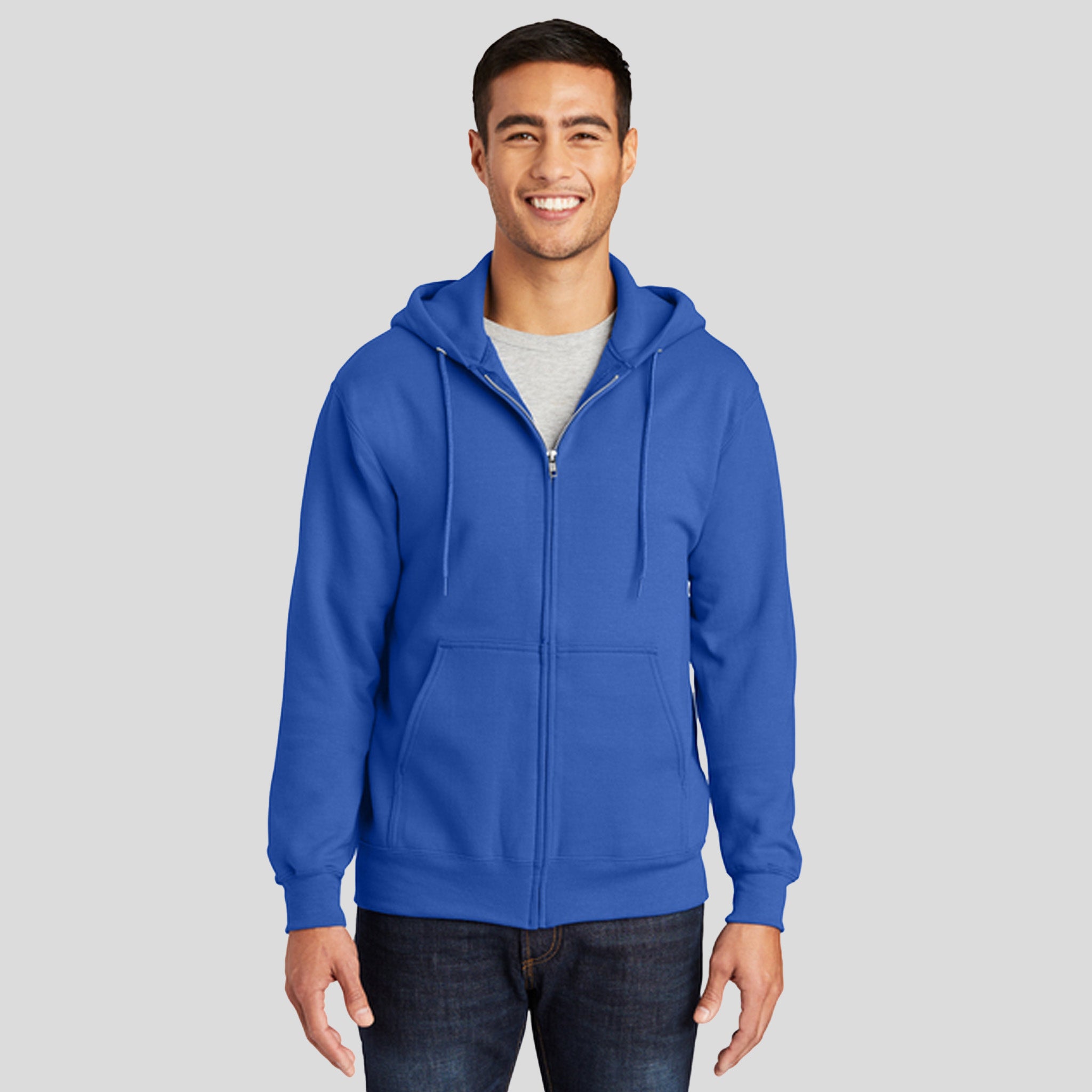 Tall Essential Fleece Full-Zip Hooded Sweatshirt  | Royal